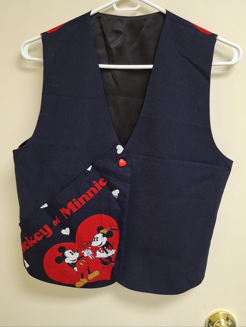 Disney Navy Kids Vest with Red Heart & Mickey Minnie Art